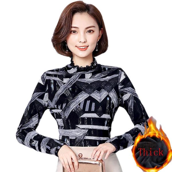 women's blouses & shirts winter warm women blouse thickening shirt long-sleeved korean 2021 printed stand collar woman plus size, White
women's blouses & shirts winter warm women blouse thickening shirt long-sleeved korean 2021 printed stand collar woman plus size, White