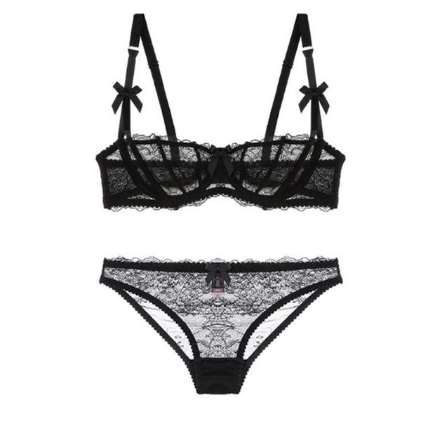 bras sets womens underwear set non padded perspective brassiere bowknot lingerie panties knickers, Red;black
bras sets womens underwear set non padded perspective brassiere bowknot lingerie panties knickers, Red;black
