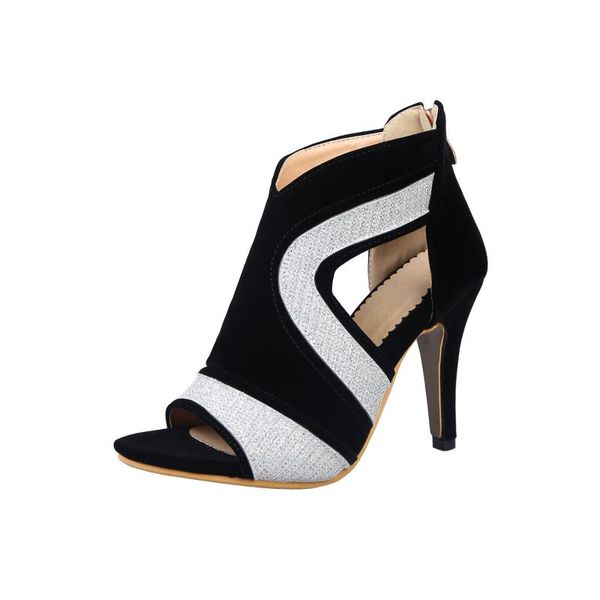 dress shoes kmeioo summer style party high heel rome peep-toe sandals zipper thin heeled hollow boots plus size 10cm, Black
dress shoes kmeioo summer style party high heel rome peep-toe sandals zipper thin heeled hollow boots plus size 10cm, Black