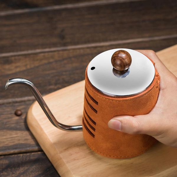 coffee pots stainless steel handleless anti- pot drip kettle with gooseneck spout leather cover swan neck tea 0.3l/0.5l
coffee pots stainless steel handleless anti- pot drip kettle with gooseneck spout leather cover swan neck tea 0.3l/0.5l
