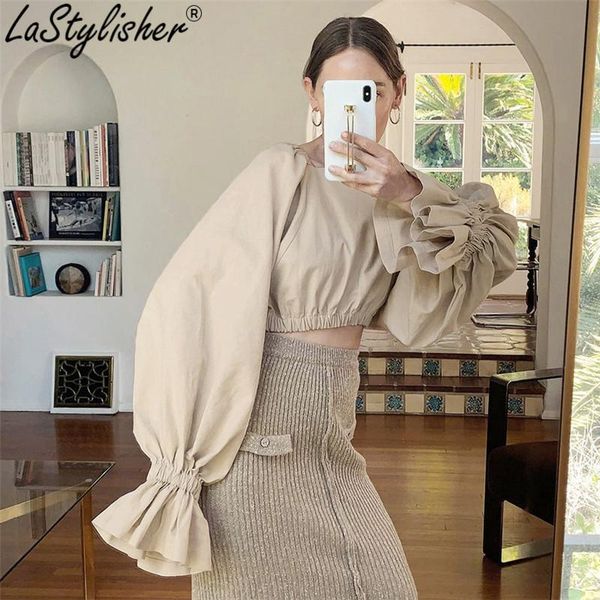 women's blouses & shirts elegant square collar shirt autumn vintage flare sleeve ruffled women blouse plain khaki frill crop spring 20, White
women's blouses & shirts elegant square collar shirt autumn vintage flare sleeve ruffled women blouse plain khaki frill crop spring 20, White