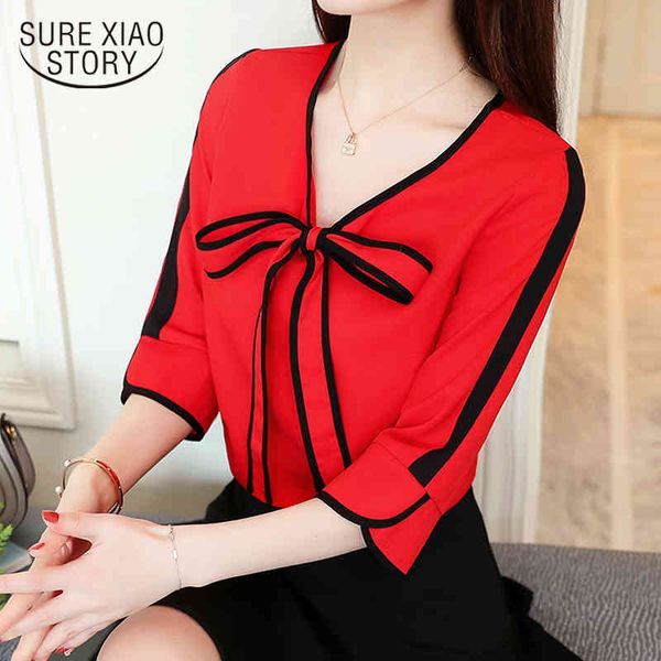 fashion summer bow chiffon blouses office lady elegant shirts plus size v-neck women clothing 0287 40 210415, White
fashion summer bow chiffon blouses office lady elegant shirts plus size v-neck women clothing 0287 40 210415, White