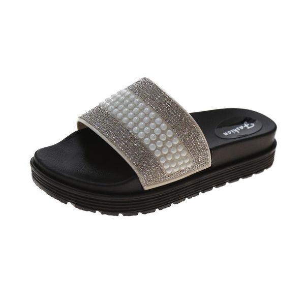 women slippers sandals lady female flip flops shoes outdoor slides cute, Black