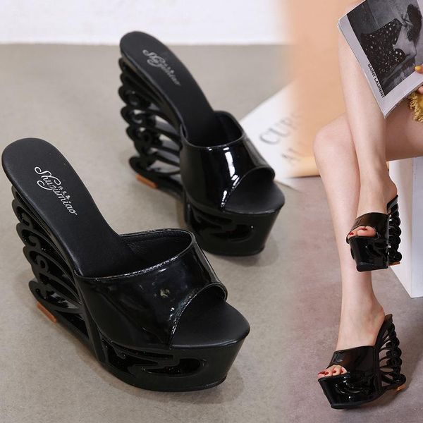 slippers women platform summer shoes high heels wedges sandals pvc transparent flip flops beach 5090, Black
slippers women platform summer shoes high heels wedges sandals pvc transparent flip flops beach 5090, Black