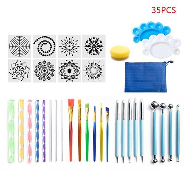 craft tools 35pcs/set mandala dotting for painting rock stone pen stencil brush tray x7yd
craft tools 35pcs/set mandala dotting for painting rock stone pen stencil brush tray x7yd