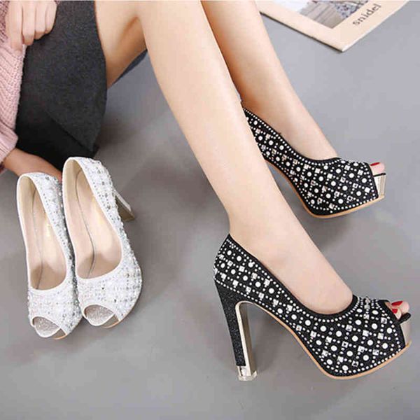 dress shoes crystal peep toe wedding women bead slip on woman pumps glitter riverts bridesmaid super high heels platform bn58, Black
dress shoes crystal peep toe wedding women bead slip on woman pumps glitter riverts bridesmaid super high heels platform bn58, Black