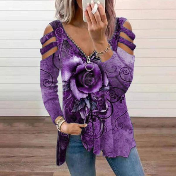women's blouses & shirts 40# rose print blouse and women off shoulder v-neck long sleeve shirt female plus size vintage zipper clothing, White
women's blouses & shirts 40# rose print blouse and women off shoulder v-neck long sleeve shirt female plus size vintage zipper clothing, White