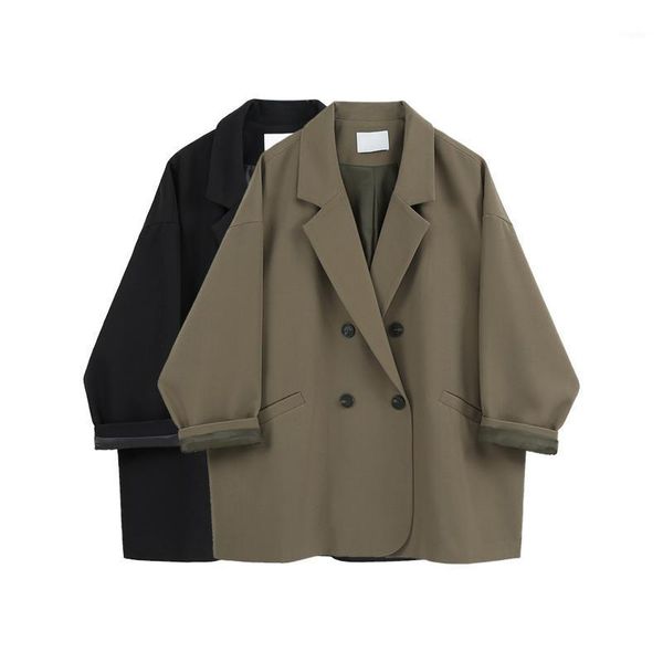 women's suits & blazers double-breasted suit jacket spring 2021 loose and thin casual mid-length office lady black blazer women, White;black
women's suits & blazers double-breasted suit jacket spring 2021 loose and thin casual mid-length office lady black blazer women, White;black