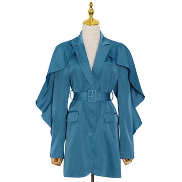 women's suits & blazers fashion blazer women coat long-sleeve ruffled leisure fight to receive waist long bleizer de mujer, White;black
women's suits & blazers fashion blazer women coat long-sleeve ruffled leisure fight to receive waist long bleizer de mujer, White;black
