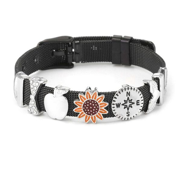 charm bracelets diy the sunflower grows towards sun slide beads fit brand stainless steel mesh for women jewelry gift, Golden;silver
charm bracelets diy the sunflower grows towards sun slide beads fit brand stainless steel mesh for women jewelry gift, Golden;silver