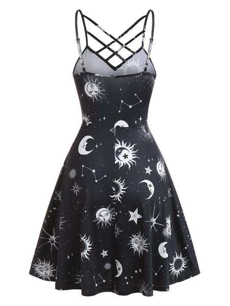 casual dresses plus size dress sun moon print crisscross mini cami sleeveless women fashion party vestidos femme 3xl, Black;gray
casual dresses plus size dress sun moon print crisscross mini cami sleeveless women fashion party vestidos femme 3xl, Black;gray