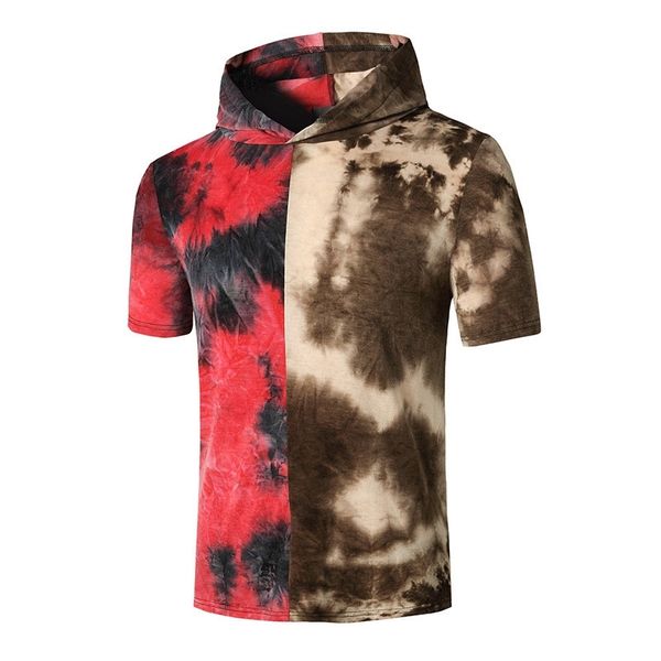 casual short sleeve tees clothes mens hooded fashion gradient color pattern panelled tshirts, White;black
casual short sleeve tees clothes mens hooded fashion gradient color pattern panelled tshirts, White;black
