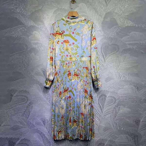 dress seqinyy blue plied in early spring fashion design female runway flowers ribbon printing vintage elegant knee, Black;gray
dress seqinyy blue plied in early spring fashion design female runway flowers ribbon printing vintage elegant knee, Black;gray