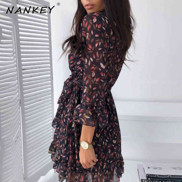 nankey leaf print 3/4 sleeve summer dress for women casual leopard v neck mini dress sashes club dress female party vestidos, Black;gray
nankey leaf print 3/4 sleeve summer dress for women casual leopard v neck mini dress sashes club dress female party vestidos, Black;gray