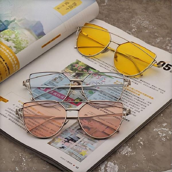 sunglasses 2021 fashion cat eye women brand designer vintage rose gold mirror color lens classic alloy sun glasses lady eyewear, White;black
sunglasses 2021 fashion cat eye women brand designer vintage rose gold mirror color lens classic alloy sun glasses lady eyewear, White;black