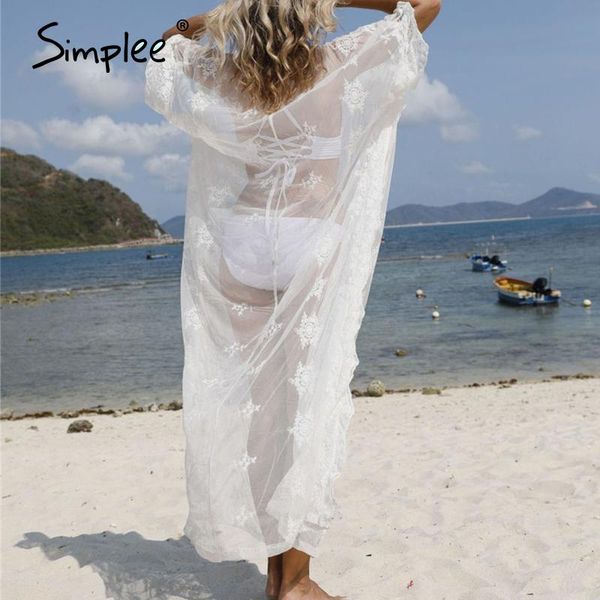simplee embroidery white bikini cover-ups 2021 women swimwear beach wear long tunics for swimsuit cover up sarong dress women's, White;black
simplee embroidery white bikini cover-ups 2021 women swimwear beach wear long tunics for swimsuit cover up sarong dress women's, White;black