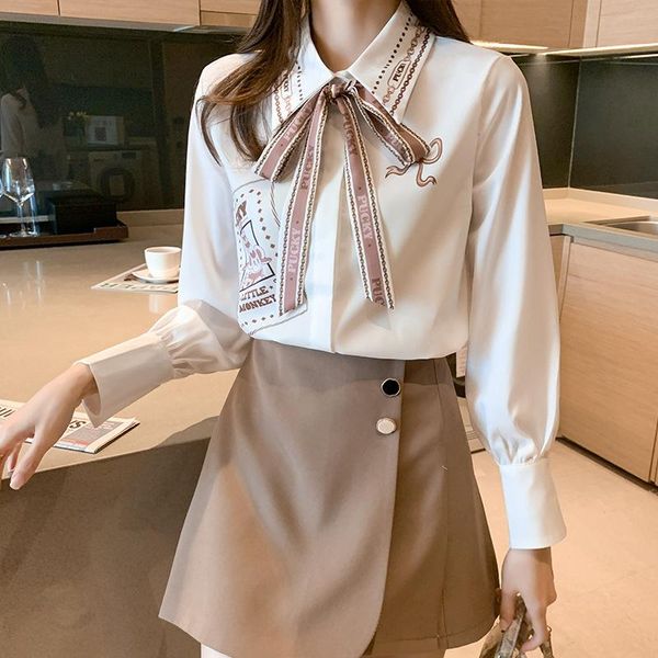 women's blouses & shirts 2021 spring and autumn shirt printing bow ribbon design all-match white chiffon long-sleeved women
women's blouses & shirts 2021 spring and autumn shirt printing bow ribbon design all-match white chiffon long-sleeved women