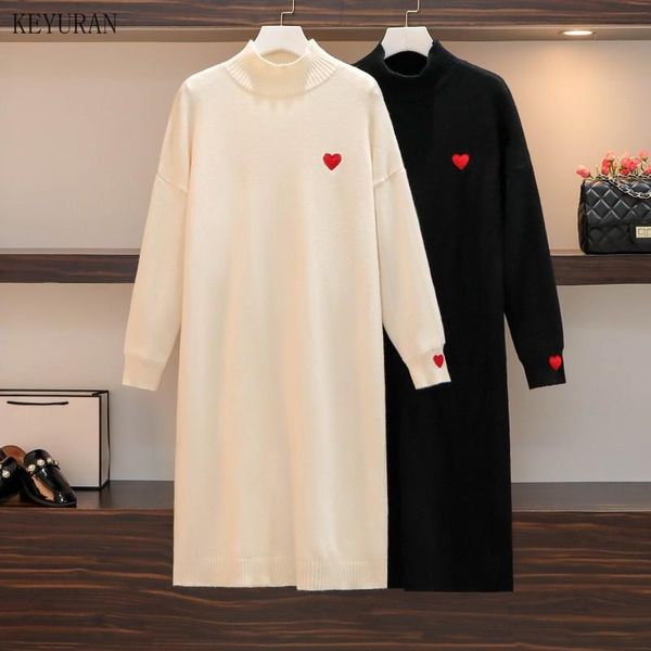 plus size half turtleneck sweater dress women's loose embroidery knee-length thick knitted dresses 2021 autumn and winter casual, Black;gray
plus size half turtleneck sweater dress women's loose embroidery knee-length thick knitted dresses 2021 autumn and winter casual, Black;gray