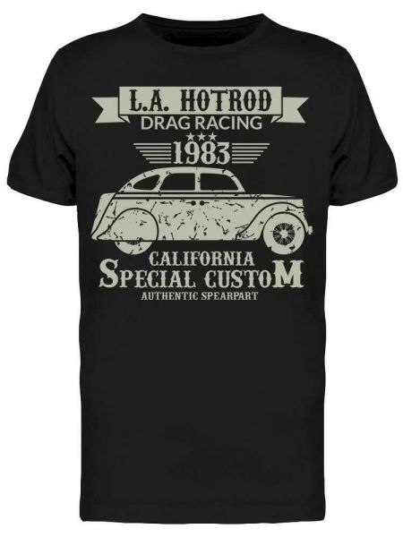 A Hotrod Drag Racing Tee Men's -Image by Shutterstock, White;black