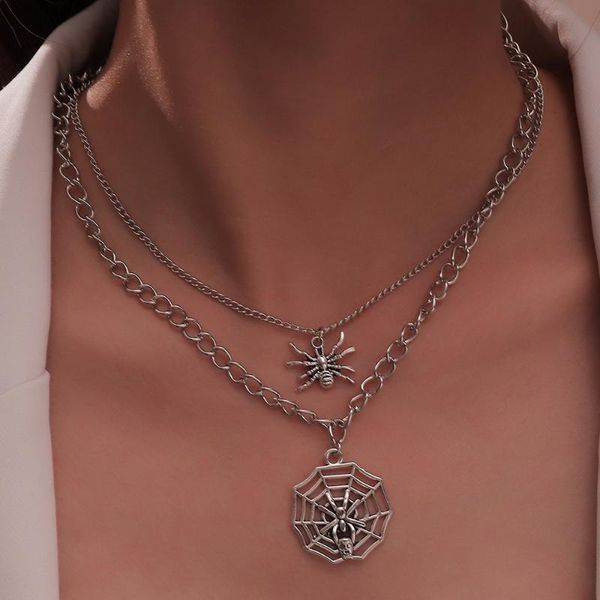 pendant necklaces japanese and korean style creative halloween jewelry female fashion spider web multi-layer cut air quality necklace, Silver
pendant necklaces japanese and korean style creative halloween jewelry female fashion spider web multi-layer cut air quality necklace, Silver