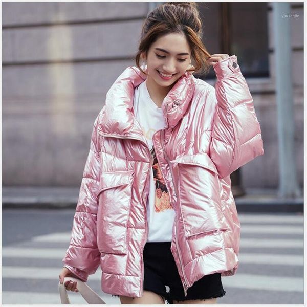 women's down & parkas 2021 glossy winter coat women cotton padded jacket for thick short shiny female warm chaqueta feminino 335, Black
women's down & parkas 2021 glossy winter coat women cotton padded jacket for thick short shiny female warm chaqueta feminino 335, Black