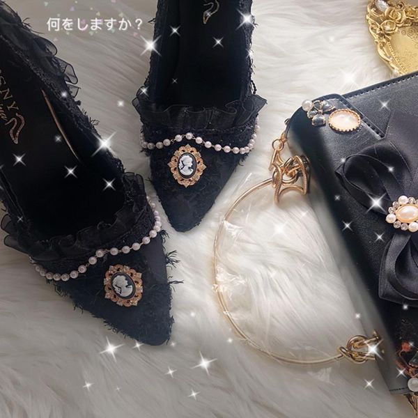 french girl style court high heels shallow mouth pointed toe women's shoes spring 2021 flower wedding dress, Black
french girl style court high heels shallow mouth pointed toe women's shoes spring 2021 flower wedding dress, Black