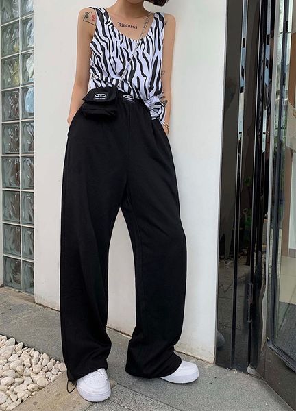 women's pants & capris women straight sweat loose high waist elastic cotton sweatpants joggers pant trouser bottom with chain belt bag, Black;white
women's pants & capris women straight sweat loose high waist elastic cotton sweatpants joggers pant trouser bottom with chain belt bag, Black;white