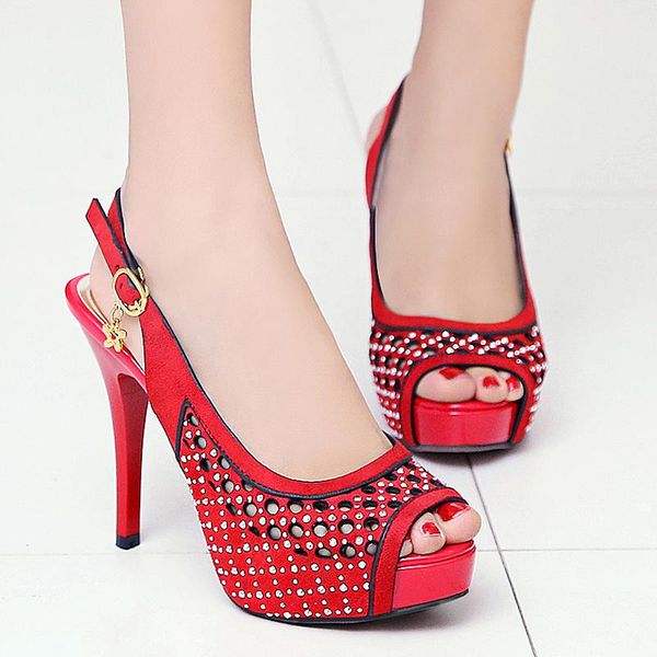 dress shoes fashion women sandals crystal buckle strap lady pumps sandales high heels with platforms fish mouth female women's summer, Black
dress shoes fashion women sandals crystal buckle strap lady pumps sandales high heels with platforms fish mouth female women's summer, Black
