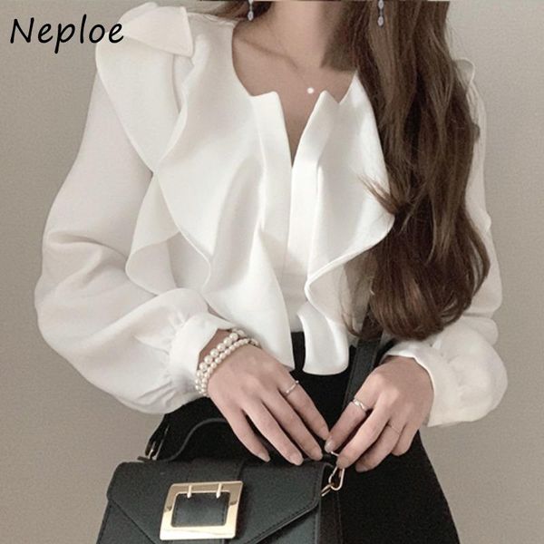 neploe 2021 autumn solid color elegant women blouse ins ruffles design femme blusas fashion all-match chiffon shirts 1h749 women's blou, White
neploe 2021 autumn solid color elegant women blouse ins ruffles design femme blusas fashion all-match chiffon shirts 1h749 women's blou, White