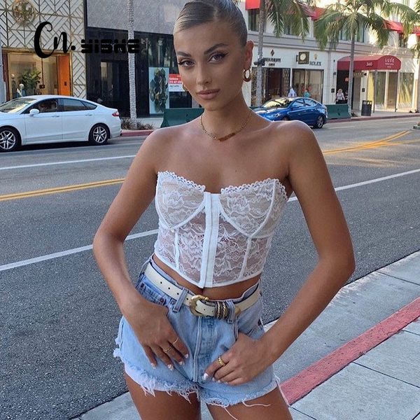 cnyishe strapless breasted lace corset crop for women vest sleeveless club party sheer cupped tanks women's tube 210419, White
cnyishe strapless breasted lace corset crop for women vest sleeveless club party sheer cupped tanks women's tube 210419, White