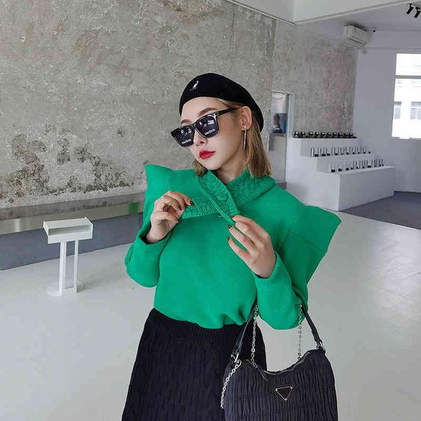 hoodies european station winter personality wool scarf collar flying shoulder plus fleece sweater women loose fashion short, Black
hoodies european station winter personality wool scarf collar flying shoulder plus fleece sweater women loose fashion short, Black