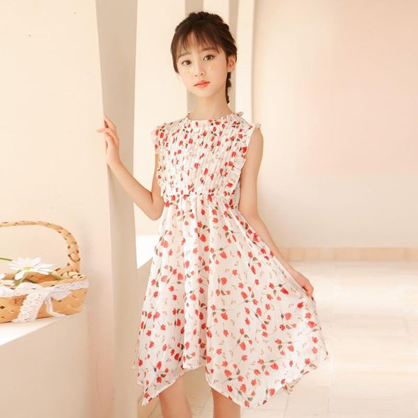 girl's dresses summer chiffon for girl fashion pleated floral print mid-calf length sleeveless gown teens birthday weddding party dress, Red;yellow
girl's dresses summer chiffon for girl fashion pleated floral print mid-calf length sleeveless gown teens birthday weddding party dress, Red;yellow