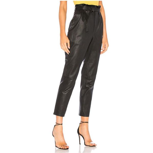 women's pants & capris women fashion paperbag waist faux leather trousers ladies black pencil, Black;white
women's pants & capris women fashion paperbag waist faux leather trousers ladies black pencil, Black;white