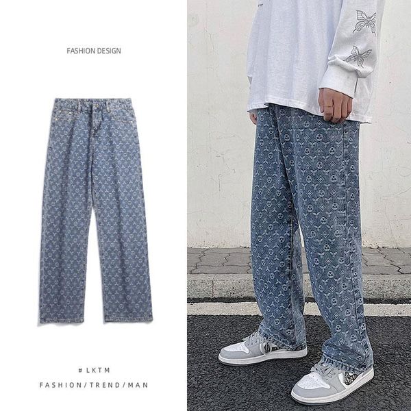 men's jeans pattern long men clothing baggy pants homme streetwear oversized denim trousers harajuku casual korean loose clothes, Blue
men's jeans pattern long men clothing baggy pants homme streetwear oversized denim trousers harajuku casual korean loose clothes, Blue