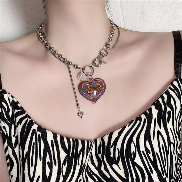 pendant necklaces origin summer exaggerated big love heart necklace for women asymmetry chunky chain round bead jewelry, Silver
pendant necklaces origin summer exaggerated big love heart necklace for women asymmetry chunky chain round bead jewelry, Silver