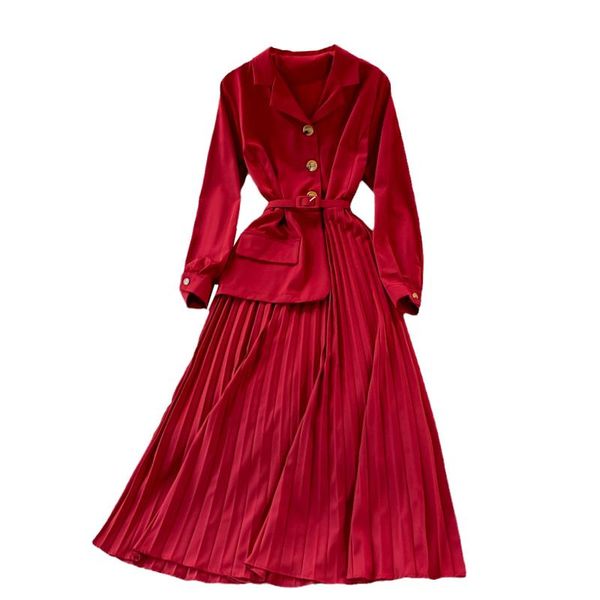 casual dresses dress women autumn temperament notch collar long sleeve pleasted maxi female fashion tide 2021 clothing, Black;gray
casual dresses dress women autumn temperament notch collar long sleeve pleasted maxi female fashion tide 2021 clothing, Black;gray