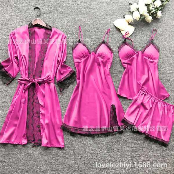 dresses 4-piece medium casual length sleeping long and short sling set with chest mat multi color household clothes, Black;gray
dresses 4-piece medium casual length sleeping long and short sling set with chest mat multi color household clothes, Black;gray