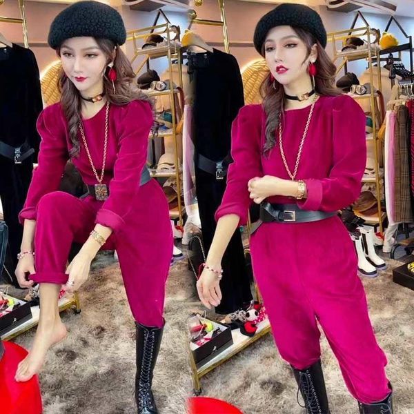 women 2021 spring autumn long sleeve casual jumpsuits female high waist corduroy rompers overalls solid office lady f306 women's &, Black;white
women 2021 spring autumn long sleeve casual jumpsuits female high waist corduroy rompers overalls solid office lady f306 women's &, Black;white