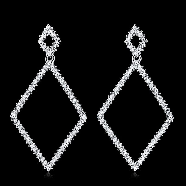 fashion geometric shape dangle earring for women rhinestone crystal bridal long earrings wedding jewelry accessories, Silver
fashion geometric shape dangle earring for women rhinestone crystal bridal long earrings wedding jewelry accessories, Silver