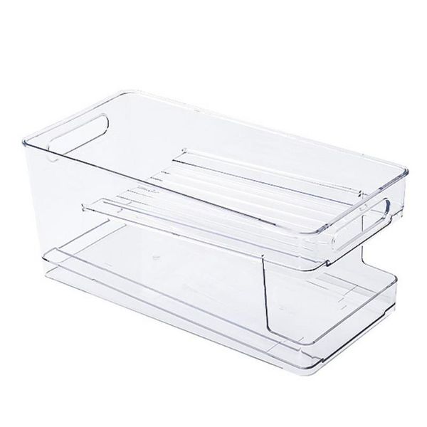 storage bottles & jars refrigerator box transparent double-layer self-rolling beverage rack for kitchen
storage bottles & jars refrigerator box transparent double-layer self-rolling beverage rack for kitchen