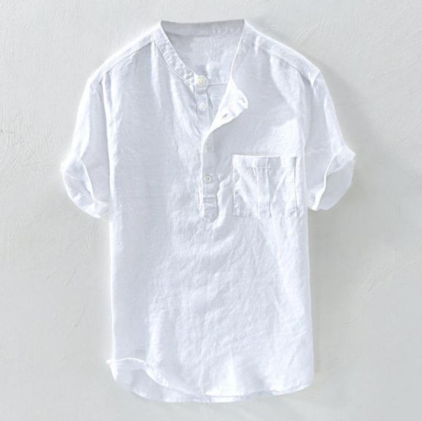 men's casual shirts 2021 summer thin short-sleeved shirt loose half-sleeved fashion cotton linen camisas para hombre, White;black
men's casual shirts 2021 summer thin short-sleeved shirt loose half-sleeved fashion cotton linen camisas para hombre, White;black