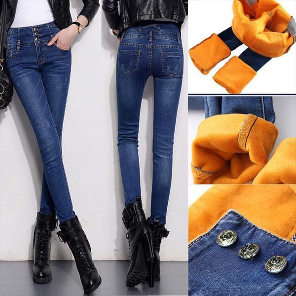 High Waist Warm Trousers Snow Women Jean Black Pencil Pants Winter Gold Velvet Inside Thicken Denim, Blue
High Waist Warm Trousers Snow Women Jean Black Pencil Pants Winter Gold Velvet Inside Thicken Denim, Blue