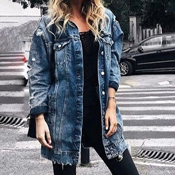 women's jackets denim jacket mid length casual handsome trench coat with ripped pockets hip hop for women clothing, Black;brown
women's jackets denim jacket mid length casual handsome trench coat with ripped pockets hip hop for women clothing, Black;brown