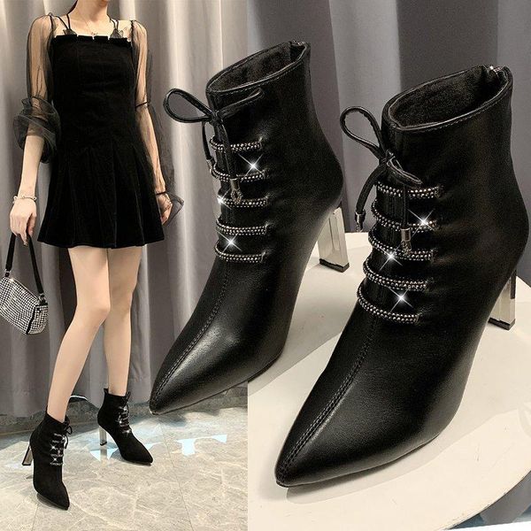 boots womens shoes female rhinestone high heels bootie 2021 winter solid color warm ankle booties feminine botas mujer, Black
boots womens shoes female rhinestone high heels bootie 2021 winter solid color warm ankle booties feminine botas mujer, Black