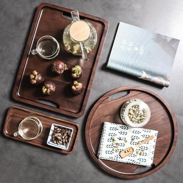 kitchen storage & organization japan style black walnut solid wooden tray with grip high-grade food pallet for tea/fruit serving trays
kitchen storage & organization japan style black walnut solid wooden tray with grip high-grade food pallet for tea/fruit serving trays