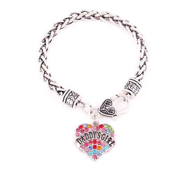 charm bracelets attractive women heart bracelet daddy's girl written birthday gift for daughter colorful crystals zinc alloy drop, Golden;silver
charm bracelets attractive women heart bracelet daddy's girl written birthday gift for daughter colorful crystals zinc alloy drop, Golden;silver