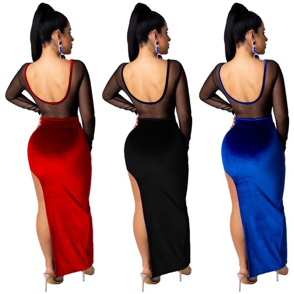 year party lady high split see through mesh panelled long sleeves sheath es ankle length backless gowns veet, Black;gray
year party lady high split see through mesh panelled long sleeves sheath es ankle length backless gowns veet, Black;gray