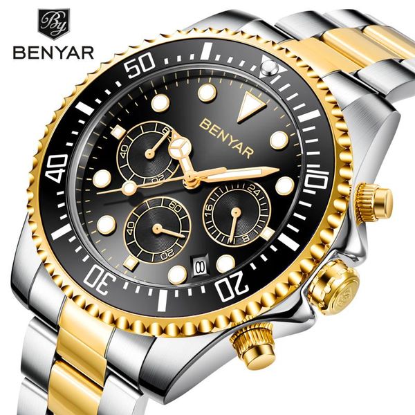 wristwatches 2021 benyar fashion mens watches stainless steel sport chronograph quartz watch men relogio masculino, Slivery;brown
wristwatches 2021 benyar fashion mens watches stainless steel sport chronograph quartz watch men relogio masculino, Slivery;brown
