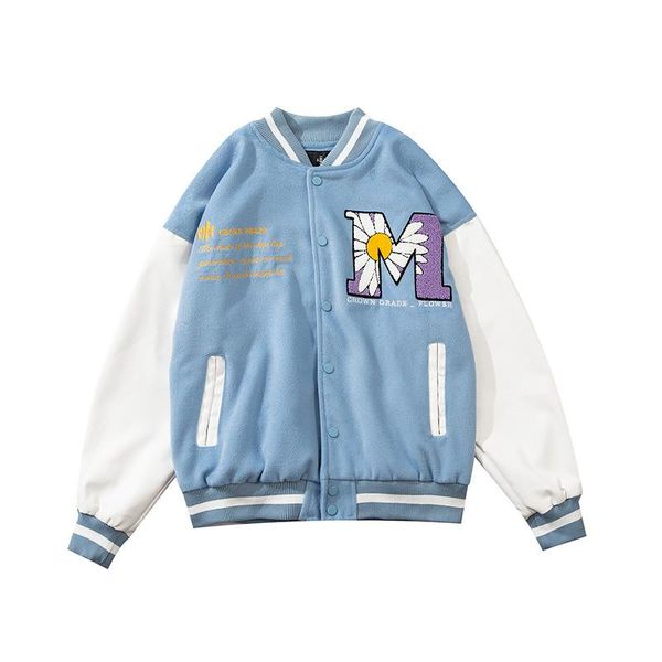 men's jackets suede daisy bee towel embroidery baseball jacket 2021 autumn harajuku casual streetwear mens hip hop fashion loose coats, Black;brown
men's jackets suede daisy bee towel embroidery baseball jacket 2021 autumn harajuku casual streetwear mens hip hop fashion loose coats, Black;brown
