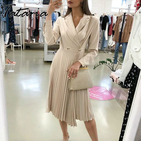 tataria vintage pleated belt blazer dress women elegant office ladies es long sleeve suit female autumn party 210514, Black;gray
tataria vintage pleated belt blazer dress women elegant office ladies es long sleeve suit female autumn party 210514, Black;gray